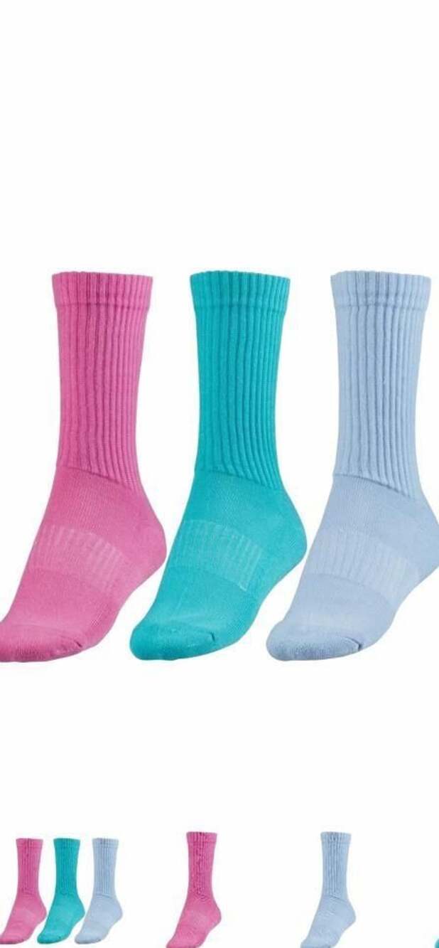 3-Pack Mens Crew Socks Bright Colors Sz L 8-13